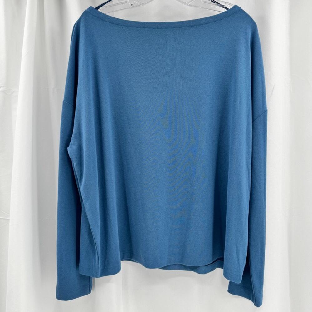 Allsaints Rita Boatneck Oversized Top Blue Boxy Size S Minimalist